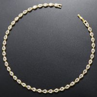 Elegant Glam Water Droplets Brass Plating Inlay Zircon 18k Gold Plated Bracelets Necklace main image 3