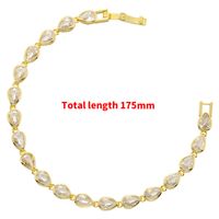 Elegant Glam Water Droplets Brass Plating Inlay Zircon 18k Gold Plated Bracelets Necklace main image 9