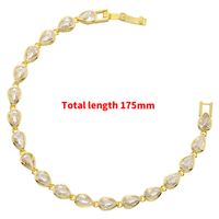 Elegant Glam Water Droplets Brass Plating Inlay Zircon 18k Gold Plated Bracelets Necklace sku image 2
