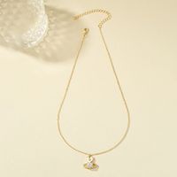 Simple Style Planet Alloy Plating Inlay Artificial Diamond Women's Pendant Necklace main image 4