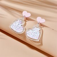 Cute Sweet Heart Shape Arylic Three-dimensional Women's Drop Earrings main image 1