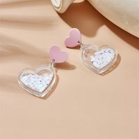 Cute Sweet Heart Shape Arylic Three-dimensional Women's Drop Earrings main image 5
