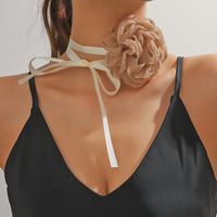 Exaggerated Flower Mixed Materials Women's Choker sku image 7