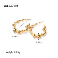 1 Pair Ins Style Simple Style Solid Color Irregular Plating Stainless Steel Ear Studs sku image 2