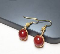 1 Pair Ethnic Style Geometric Copper Inlay Crystal Freshwater Pearl 18k Gold Plated Drop Earrings sku image 1