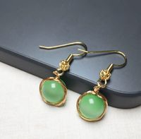 1 Pair Ethnic Style Geometric Copper Inlay Crystal Freshwater Pearl 18k Gold Plated Drop Earrings sku image 6