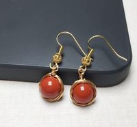 1 Pair Ethnic Style Geometric Copper Inlay Crystal Freshwater Pearl 18k Gold Plated Drop Earrings sku image 9
