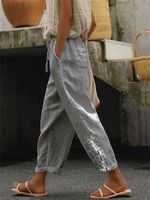 Women'S Daily Casual Solid Color Full Length Patchwork Casual Pants main image 3