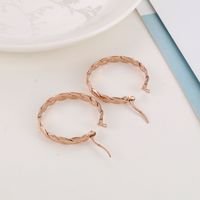 1 Pair Simple Style Streetwear Twist Plating Stainless Steel 18K Gold Plated Rose Gold Plated Earrings main image 4