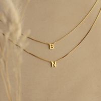 201 Stainless Steel 304 Stainless Steel Gold Plated Simple Style Letter Pendant Necklace main image 1