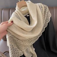 Women's Classic Style Solid Color Voile Patchwork Shawl main image 5