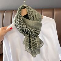 Women's Classic Style Solid Color Voile Patchwork Shawl sku image 5