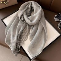 Women's Classic Style Solid Color Voile Patchwork Shawl main image 3