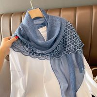 Women's Classic Style Solid Color Voile Patchwork Shawl sku image 9