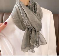 Women's Classic Style Solid Color Voile Patchwork Shawl sku image 3