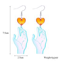 Modern Style Hand Heart Shape Arylic Women's Drop Earrings main image 2
