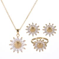 Copper Vintage Style Plating Inlay Flower Artificial Crystal Necklace Earrings Rings main image 5