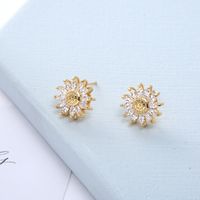 Copper Vintage Style Plating Inlay Flower Artificial Crystal Necklace Earrings Rings sku image 4