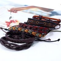 Retro Geometric Leather Handmade Men's Bracelets main image 2