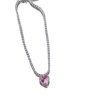 Sweet Heart Shape Alloy Inlay Zircon Women's Pendant Necklace main image 5