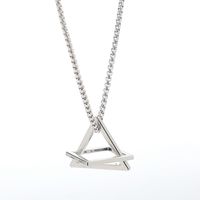 Hip-hop Retro Triangle Stainless Steel Pendant Necklace sku image 1