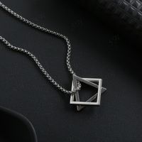 Hip-hop Retro Triangle Stainless Steel Pendant Necklace main image 2