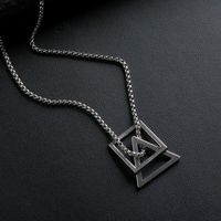Hip-hop Retro Triangle Stainless Steel Pendant Necklace main image 4