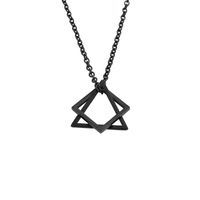 Hip-hop Retro Triangle Stainless Steel Pendant Necklace main image 3
