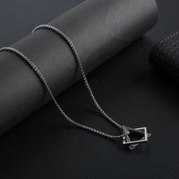 Hip-hop Retro Triangle Stainless Steel Pendant Necklace main image 1