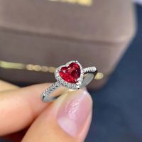 Sweet Heart Shape Alloy Plating Inlay Artificial Gemstones Women's Rings sku image 1