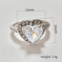 Sweet Heart Shape Alloy Plating Inlay Artificial Gemstones Women's Rings main image 5