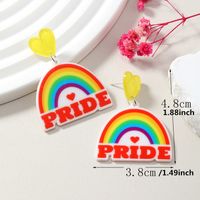 Ins Style Simple Style Letter Rainbow Heart Shape Arylic Alloy Women's Drop Earrings main image 2