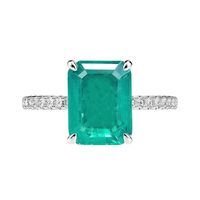 Wholesale Elegant Glam Luxurious Square Sterling Silver Artificial Gemstones Rings sku image 1