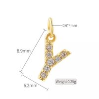 Simple Style Letter Copper Plating Inlay Zircon Charms Jewelry Accessories sku image 25