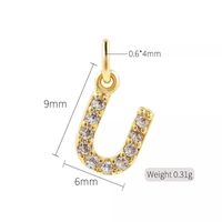 Simple Style Letter Copper Plating Inlay Zircon Charms Jewelry Accessories sku image 21