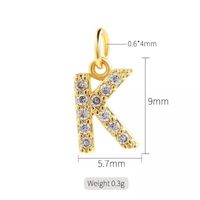 Simple Style Letter Copper Plating Inlay Zircon Charms Jewelry Accessories sku image 11