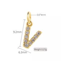 Simple Style Letter Copper Plating Inlay Zircon Charms Jewelry Accessories sku image 22