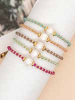 Casual Simple Style Round Artificial Crystal Freshwater Pearl Beaded Drawstring Braid Bracelets main image 3