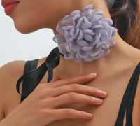 Exaggerated Flower Mixed Materials Women's Choker sku image 3