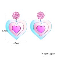 Cute Sweet Heart Shape Arylic Sequins Women's Drop Earrings main image 3