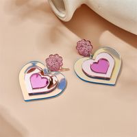 Cute Sweet Heart Shape Arylic Sequins Women's Drop Earrings main image 5