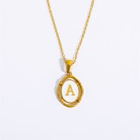 Lady Commute Letter Titanium Steel Plating Gold Plated Necklace sku image 1