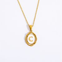 Lady Commute Letter Titanium Steel Plating Gold Plated Necklace sku image 3