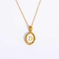 Lady Commute Letter Titanium Steel Plating Gold Plated Necklace sku image 4