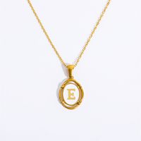 Lady Commute Letter Titanium Steel Plating Gold Plated Necklace sku image 5