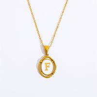 Lady Commute Letter Titanium Steel Plating Gold Plated Necklace sku image 6