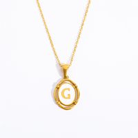 Lady Commute Letter Titanium Steel Plating Gold Plated Necklace sku image 7