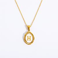 Lady Commute Letter Titanium Steel Plating Gold Plated Necklace sku image 8