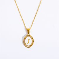 Lady Commute Letter Titanium Steel Plating Gold Plated Necklace sku image 9