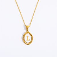 Lady Commute Letter Titanium Steel Plating Gold Plated Necklace sku image 11